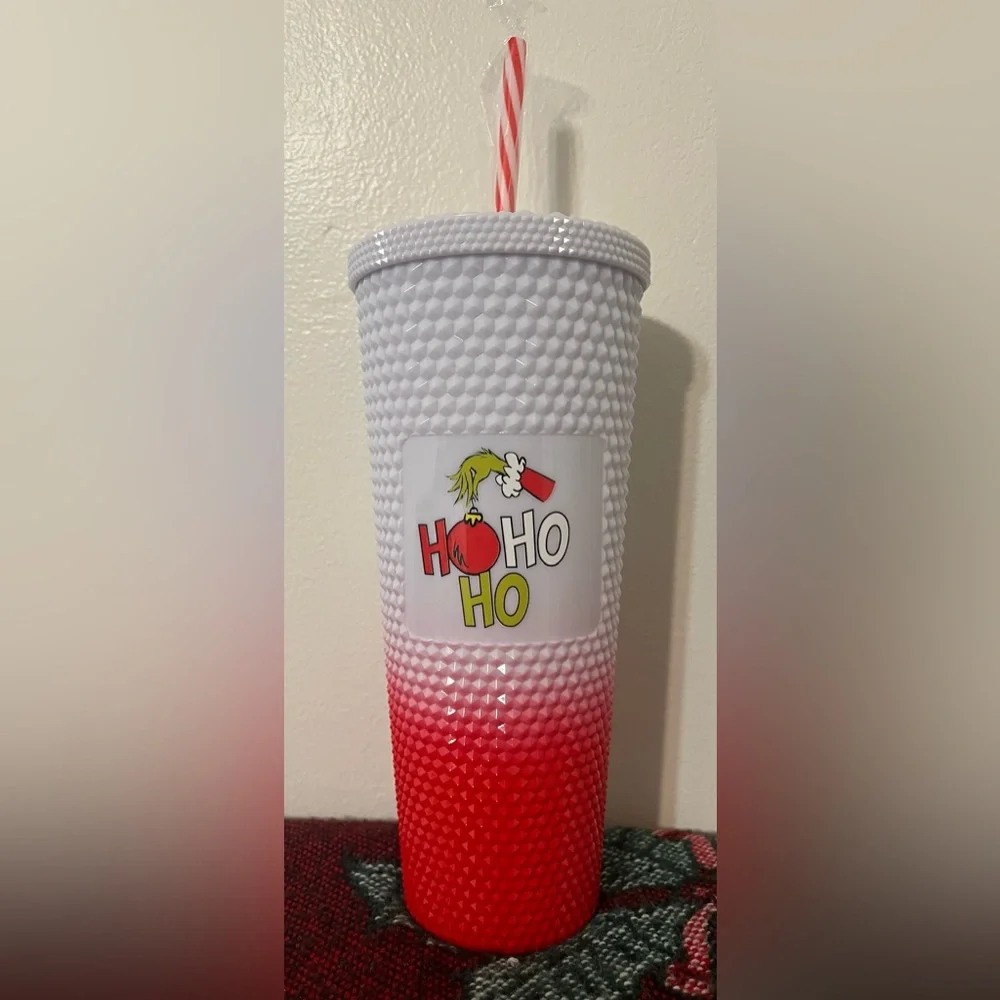 Grinch Ombré Tumbler Red and White Holiday Tumbler - Picture 1 of 5